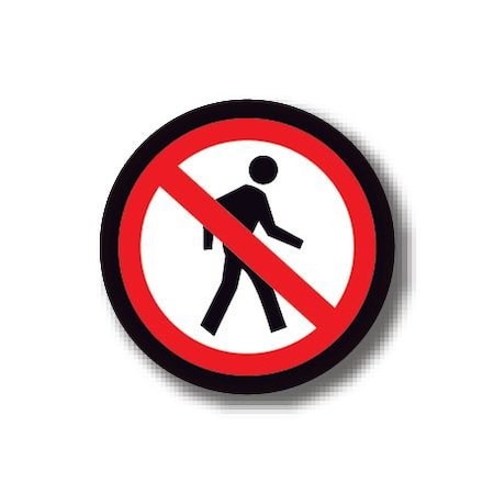 Ergomat 30in CIRCLE SIGNS - No Pedestrians DSV-SIGN 900 #0185 -UEN